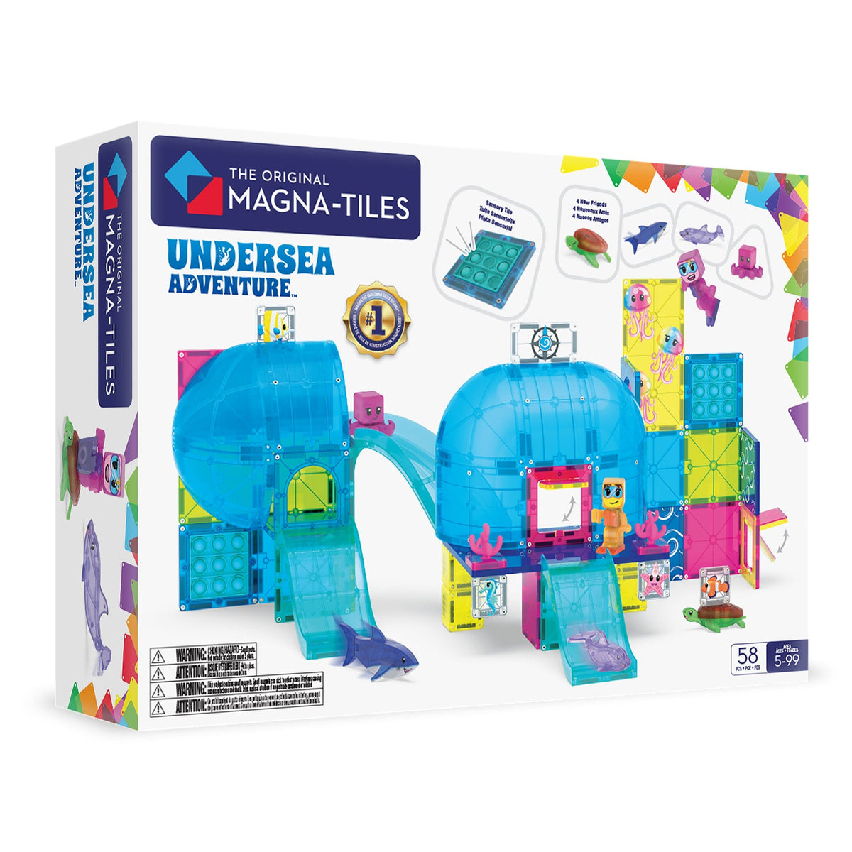 Klocki magnetyczne Undersea Adventure 58 el. MAGNA-TILES – podwodna baza