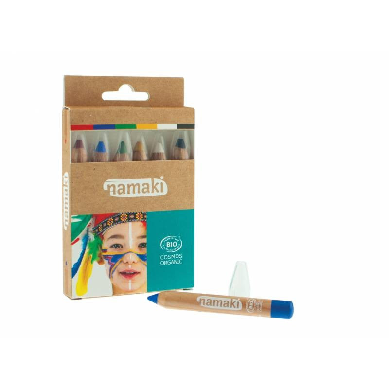 BIO Zestaw 6 kredek do malowania twarzy Namaki 3+