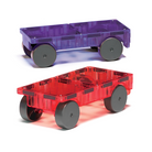 MAGNA-TILES Cars – podwozie czerwone i fioletowe, pojazd z płytek