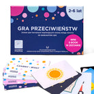 Gra przeciwieństw – zestaw kart do nauki samoregulacji i kontroli emocji, wspierający rozwój pamięci i koncentracji u dzieci w wieku 2-6 lat, z dołączonym mini e-bookiem z zaleceniami dla rodziców.