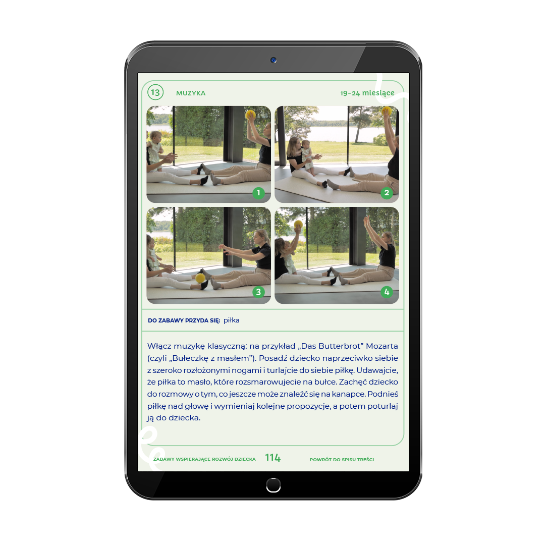 Muzyka i rytm w rozwoju dwulatka – zabawy dźwiękowe 19–24 miesiące ze zdjęciami z e-booka Programu Rozwoju Dziecka