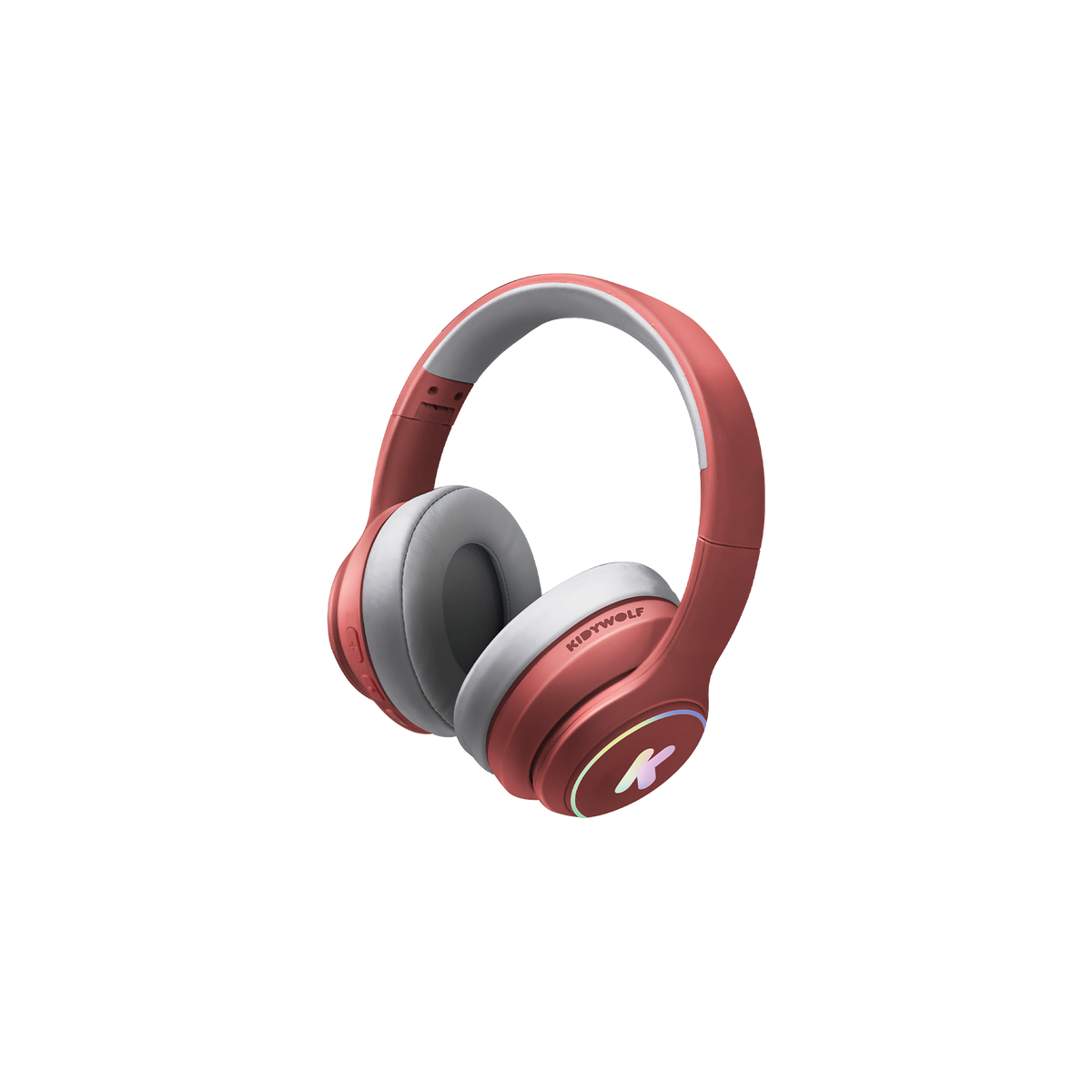 Słuchawki K-Ears Bluetooth Kidywolf w kolorze bordowym – słuchawki dla dzieci od 8 lat z limitem głośności 85 dB, Rozwojowa Mama