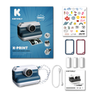Pudełko aparatu K-Print Kidywolf w wersji niebieskiej – w zestawie 3 rolki papieru, naklejki i magnesy