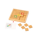 Gra kodowanie dla dzieci Marblecode Montessori Educo – drewniana plansza, 40 elementów trasy, 10 kart zadań i 2 kulki