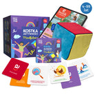 Pluszowa kostka mindfulness z 48 kartami zadań: oddychanie, joga, życzliwość, emocje. Gra edukacyjna oparta na badaniach naukowych.