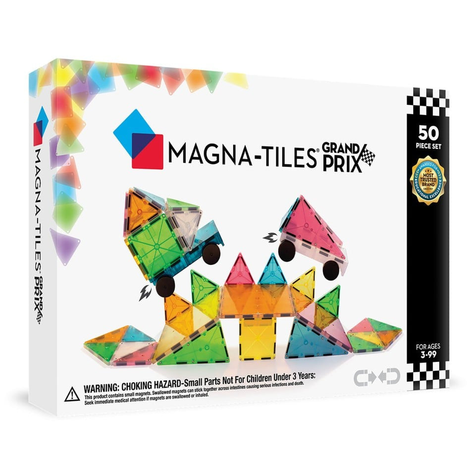 Klocki magnetyczne Grand Prix 50 el. MAGNA-TILES – auta i tor wyścigowy