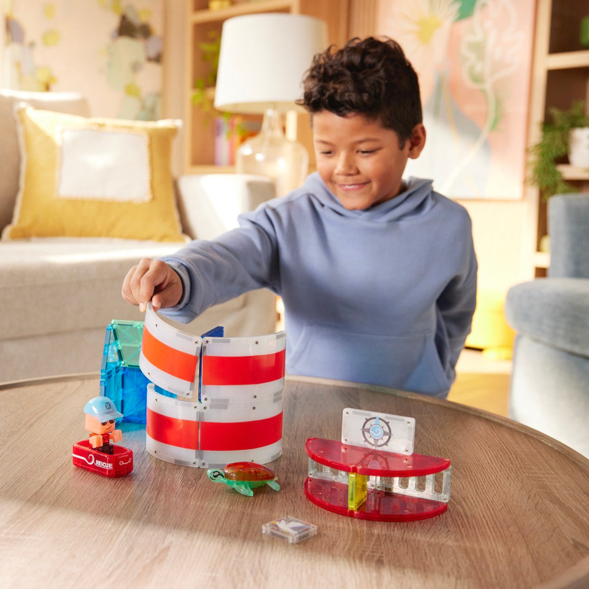 MAGNA-TILES Lighthouse Rescue – wysoka latarnia morska z płytek