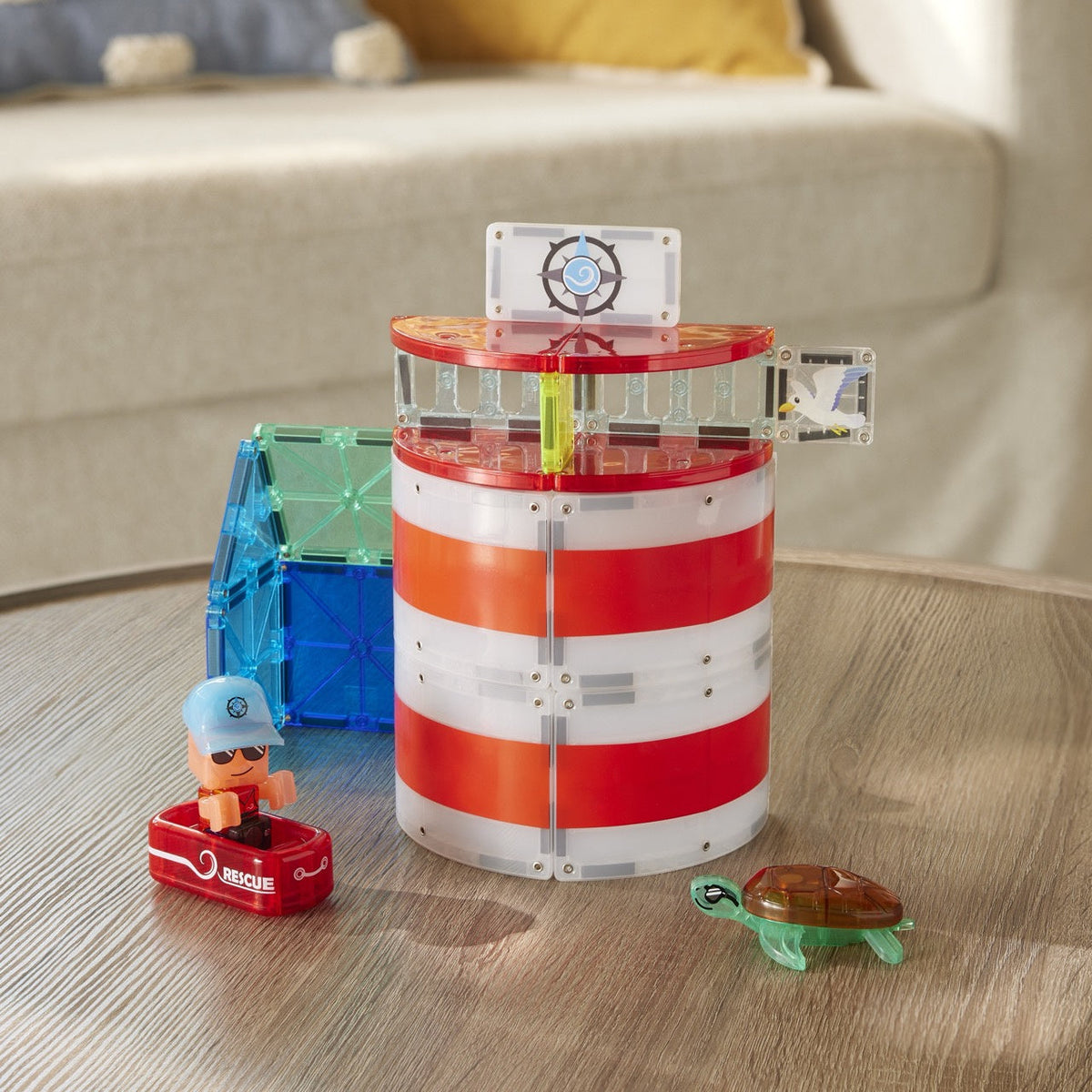 MAGNA-TILES Lighthouse Rescue – latarnik i żółw morski
