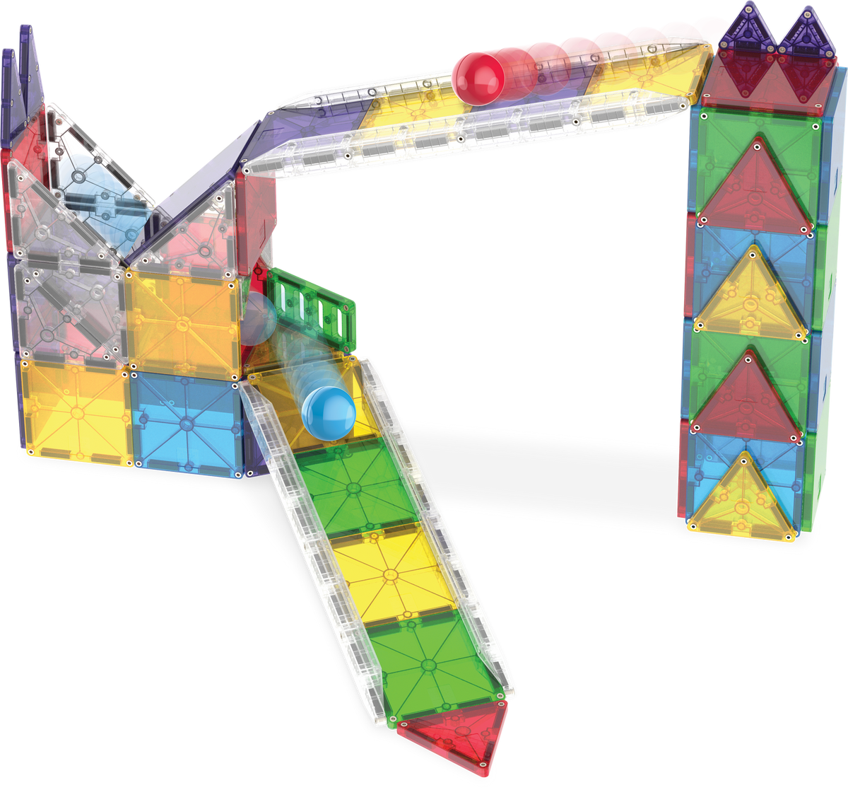 MAGNA-TILES Rail Racers XL – tory Rails i elementy microMAGS