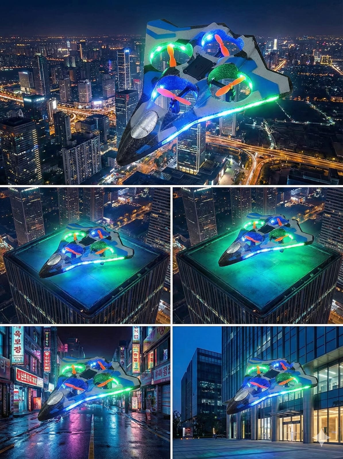 RC Fighter Jet H270 zdalnie sterowany – prezentacja samolotu RC z różnych perspektyw, design odrzutowca