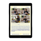 Ćwiczenia wzroku niemowlęcia 4–6 miesięcy – strona e-booka z zabawami ortoptycznymi i zdjęciami instruktażowymi