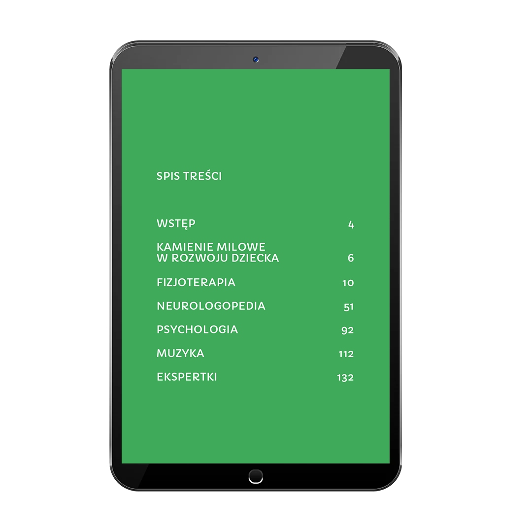 Rozdziały e-booka o rozwoju roczniaka 13–18 miesięcy – kamienie milowe + zabawy z 4 dziedzin: motoryka, mowa, psychologia, muzyka
