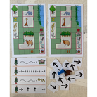 Drewniane figurki zwierząt Coding Zoo Educo – elementy gry kodowania z planszami zoo i kartami algorytmów strzałkowych